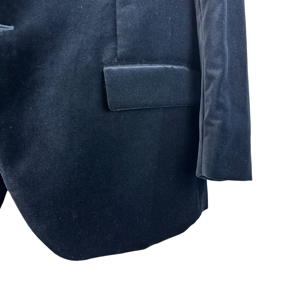 Murano Mens Navy Blue Cotton Velvet Slim Fit Blazer Sport Coat 44R Formal Jacket - Picture 7 of 12